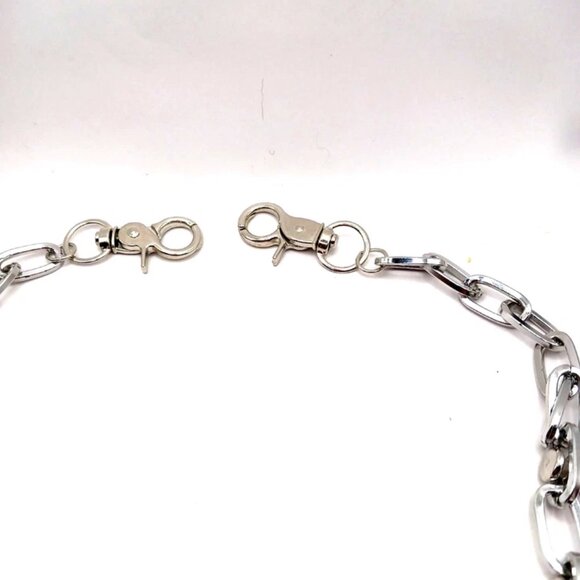 Spiked Goth Single Layer Pants or Wallet Chain 22 Inches Silver Color - Picture 5 of 8